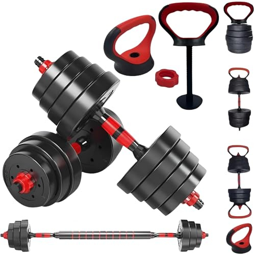 FROOBY Adjustable Dumbbell & Barbell Set 15KG 20KG 30KG,Home Gym Weights for Men, Women,All-in-One Fitness Training Equipment,Weight Lifting Set for Workout