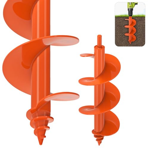 SELEWARE Punta da trapano a coclea per piantare, 10,2 x 30,5 cm, resistente, adatta a trapani esagonali da 3/8, strumento per piantare bulbi, scavatrice per bulbi, fiori, pali di recinzione