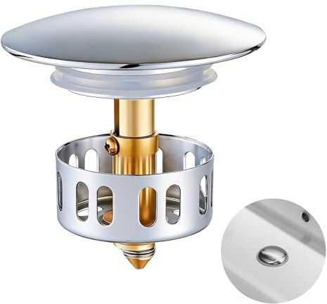 ACKKOR Universal Bathtub Stopper and Pop up Bath Plug, Metal Anti-Clogging Bathroom Sink Plug Drain Stopper with Silicone Seal Rings, Easy Install and Durable