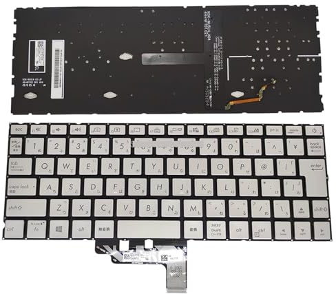 OZYLLDZ UK Japanese Keyboard Backlight For for Zenbook 13 UX334 UX334FL UX334FA UX334FAC Backlit Keyboards 0KNB0-162DUK00 Laptop parts(Japan silver)