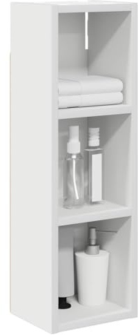 vidaXL Badezimmer-Wandschrank Weiß 20 x 16 x 62,5 cm Holzwerkstoff