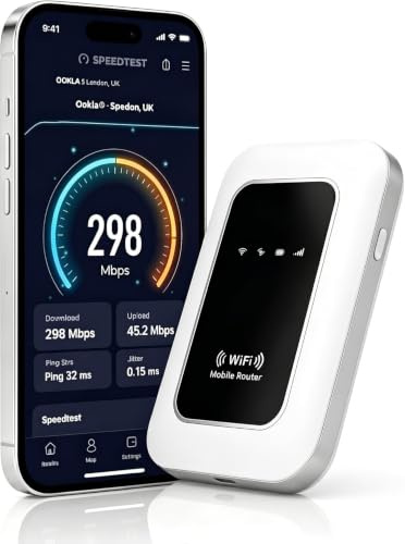 5G MiFi Hotspot,Mobile WiFi,Unlocked SIM Slot,WiFi 6,300Mbps,UK Coverage