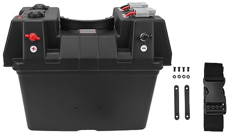 Torvex Battery Box, Smart Power Center Battery Case with Fast Connector Dual USB Port Voltmeter for RV SUV ATV Marine Use