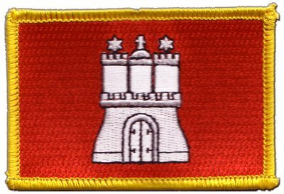 Aufnäher Patch Flagge Deutschland Hamburg - 8 x 6 cm