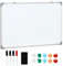 HOMCOM Tableau blanc magnétique cadre aluminium 90 x 60 cm avec feutres, effaceur et aimants
