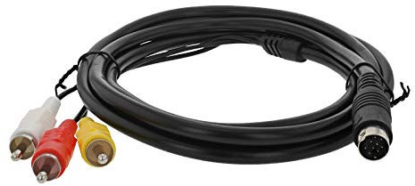 Zedlabz 1.8 m de remplacement Composite RCA AV TV écran câble fil de plomb pour Sega Mega Drive 2 & 3 (Genesis) 1,8 m