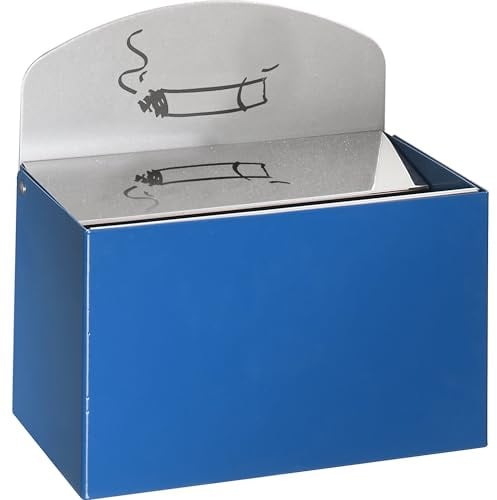VAR | Wandascher mit Hinweisschild | HxBxT 87 x 140 x 98 mm, Stahlblech, enzianblau