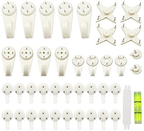 CERRXIAN (39 crochets) panneau de gypse multifonctionnel créatif panneau de gypse invisible tenture murale pendule horloge murale cintre cadre photo crochet photo mur clou-blanc