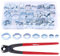 Glarks 70 pcs Zinc plaqué double tuyau de carburant Pince d'oreille avec Standard mâchoire kit de pinces