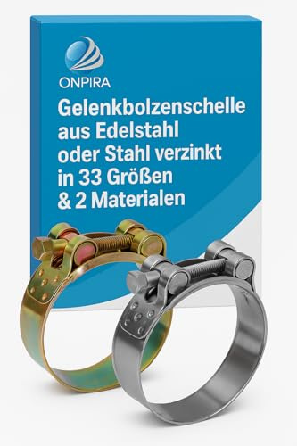 Gelenkbolzenschelle aus Edelstahl und Stahl verzinkt in 33 Grössen & 2 Materialen (Edelstahl V2A, 188-200mm)
