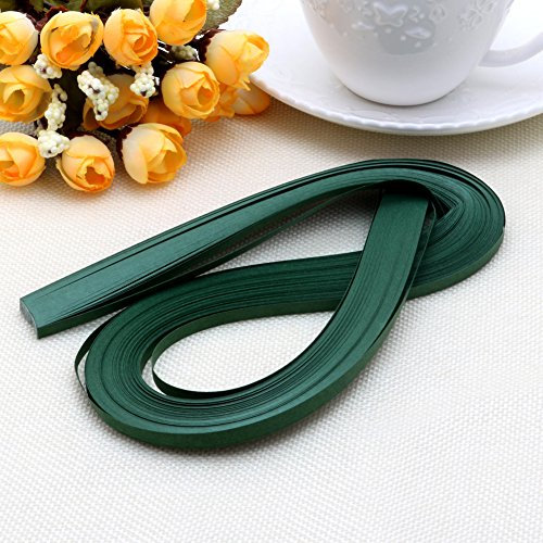 Haorw Papier Quilling Set 120-Streifen 52cm Länge/Streifen Papierbreite 5mm (Dunkelgrün)