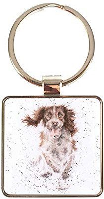 Wrendale Schlüsselanhänger Springer Spaniel Hund 4x4cm Metall Silber Design