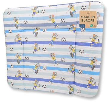 pic Bear Wickelauflage - hochwertige OEKO-TEX Wickeltischauflage - pflegeleichte Wickelunterlage - Auflage Wickelkommode - 85 x 72 cm - Streifen blau-weiß