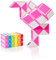 CUBIDI® Magic Snake Cube | Jouet de Poche pour Les Enfants de 4 à 8 Ans | Cadeau Anniversaire Enfants invites | Cadeau pour élèves - 36 Blocs | 2,3 mm x 1,8 mm | Rose