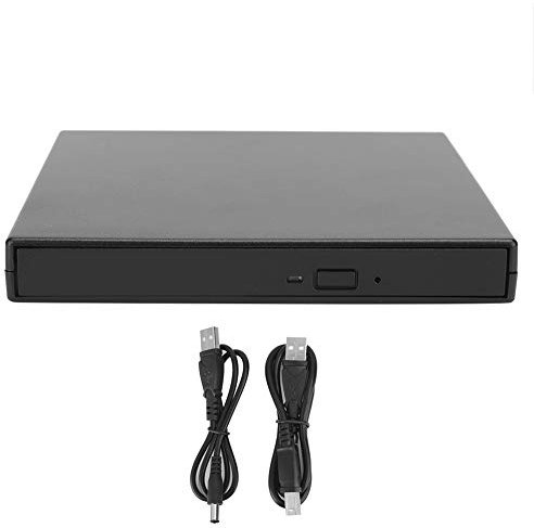 Fdit External DVD Drive for Laptop, USB 2.0 CD +/-RW DVD +/-R Optical Drive, Slot In Slim CD/DVD ROM Rewriter Writer Reader for OS8.6 Up (Black)