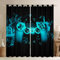 Tbrand Gamepad Fenstervorhang 137x117cm Gamer Videospiel Gamepad Vorhänge Geometrisches Gitter Dreieck Kreis Blickdichte Vorhänge Gaming Spiel Controller,Schwarz,Blau