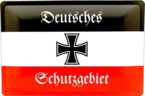 Tin Sign Blechschild 20x30 Deutsches Schutzgebiet im Vintage Retro Design mit Eisernes Kreuz zur Dekoration von Wohnung Garten Garage Werkstatt Hobby Raum UVM