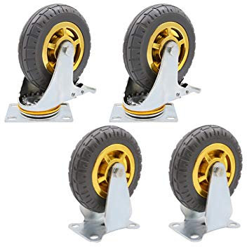 Gummirollen, Universalrad Bremsrad Hochelastische Stummschaltung Stoßdämpfung Und Dekompression Starke Lager Gerüst Flachbett-LKW Cars 3 In 4 In 5 In 4 Stück Pro Packung (Farbe : B, Größe : 4 in)