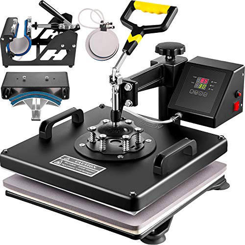 VEVOR Presse à Chaud 8 en 1 Presse de la Chaleur 38x 38cm Machine de Sublimation Textile Heat Press Pivotant à 360 Degrés pour t-Shirts/Tasse/Chapeau/Assiette/Casquette