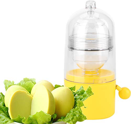 Golden Scrambled Egg Maker, Manual Egg Shaker Egg Scrambler with Wear Resistant Pulling Rope Hard Boiled Egg Scrambler for Eggs Yolk and White Perfectly Mixed