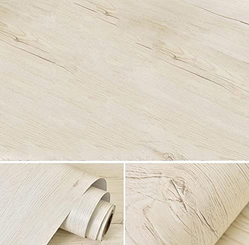 Tapete Wandpaneele KüChenfolie MöBelfolie Dekofolie Selbstklebend Folie Wand Tapeten Muster Vintage Klebetapete FüR Schlafzimmer Wohnzimmer Weißer Ahorn Holzmaserung 11.81 X 196.85 Zoll