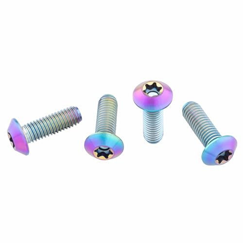 Wolf Tooth Components Ti Water Bottle Cage Bolts Ti Oil Slick, Low Profile, 4 Pack