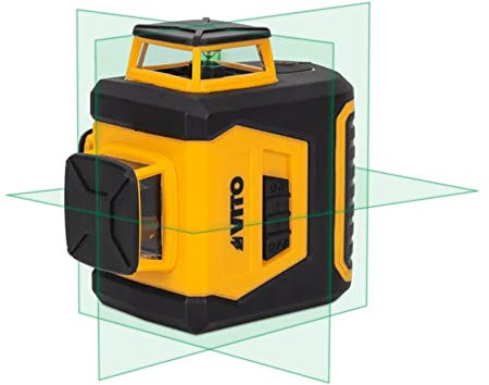 VITO Kreuzlinienlaser Grün 3x360°,selbst nivellierender Linienlaser/Nivelliergerät, manueller Modus ab 4°, Arbeitsbereich: 20m, 3h Arbeitszeit, 1/4-20 Innengewinde, IP54 - (VILAPHVT20V)