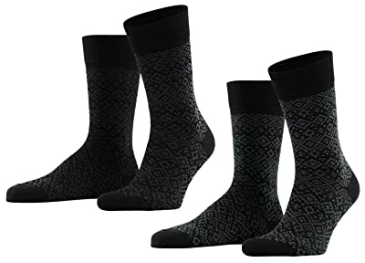 Esprit Herren Socken Fair Isle 2-Pack, Lyocell Schurwolle, 2 Paar, Mehrfarbig (Sortiment 10), 43-46