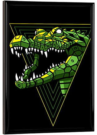 artboxONE Poster mit schwarzem Rahmen 18x13 cm Tiere Robot Crocodile - Bild Crocodile Comic Crocodile