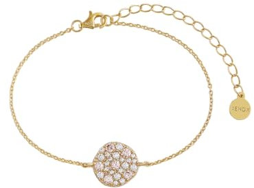 XENOX Damen 925 Sterling Silber Armband mit Anhänger 18K vergoldet und Zirkonia in goldfarben - XS6095G