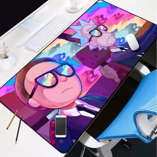 BILIVAN Rick and Morty Mauspad, übergroße Tastatur, Anime, Esstischunterlage (800 x 400 mm, 3)
