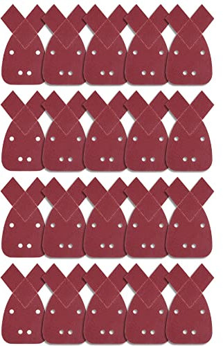 SIQUK 20 Pezzi Fogli Abrasivi Carta Vetrata Mouse Triangoli Abrasivi Grana 120 Carta Abrasiva per Levigatrice Mouse Black Decker Detail Palm