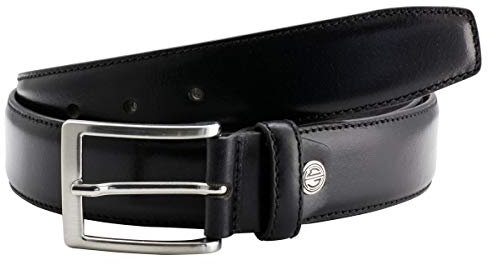 LINDENMANN Anzug-Ledergürtel Herren35 mm Vollrind schwarz, Farbe/Color:schwarz, Size US/EU:Bundweite 140 cm Gesamtlänge 155 cm W 53 XXXXL