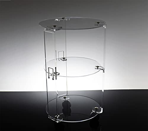 Slato Nika Beistelltisch mit drei Ablagen für Wohnzimmer, mit Rollen, modernes Design, aus transparentem Acrylkristall