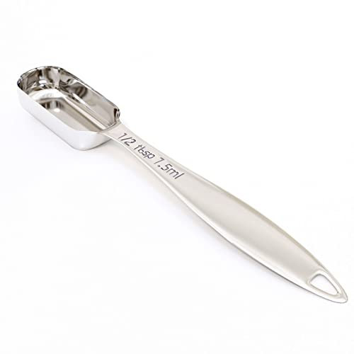 BERYLER 1PCS 1/2Tablespoon (1.5tsp, 7.5ml) Single Measuring Spoon, Individual Stainless Steel Long Handle Measure Teaspoon Only