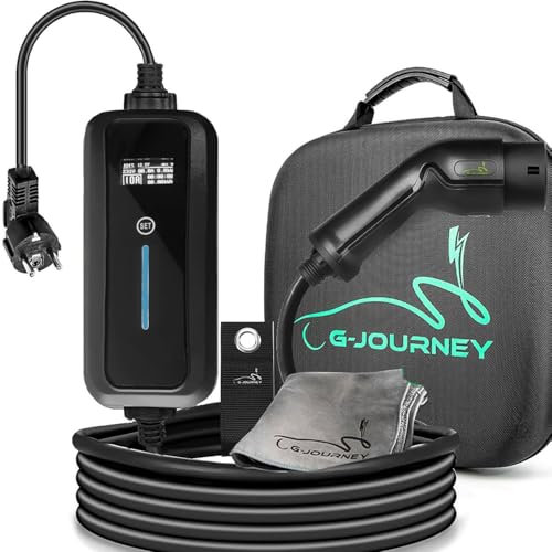 G-Journey Typ 2 Ladekabel Schuko 10M, 3,68kW, 8-16A Schaltbare Ladebox, EV Ladegerät 16A für ID.3, ID.4, ID.5, e-Golf, e-Up, Spring, Kona, PHEV/BEV