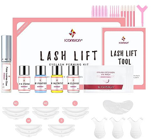 ICONSIGN Lash Lift Kit(2nd Generation), Kit Profesional Semi-Permanente de Rizado de Pestañas Adecuado para Salón y Uso en Casa