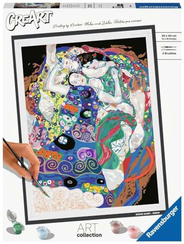 Ravensburger – CreArt Grand Format 30x40 cm – Klimt – Tableau Les Vierges – Art Collection – Loisir créatif – Peinture par numéros Adulte - Activité détente et créative dès 12 Ans – 23649