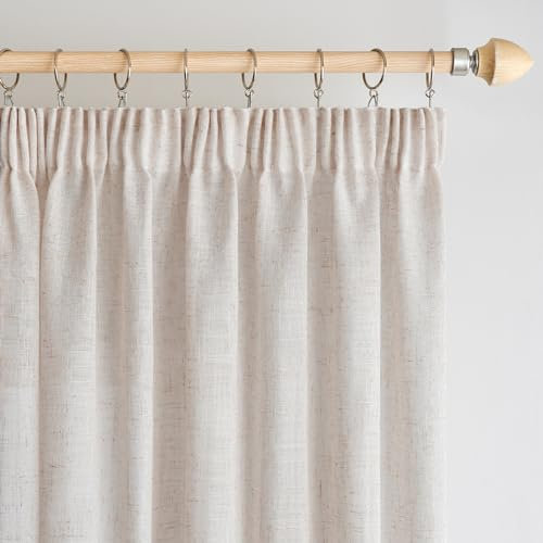 Woaboy Tende per Interni Lino con Fettuccia Tende Moderne Traslucido Decorative per Soggiorno Camera da Letto Finestra 2 Pezzi 140x260cm Bianco