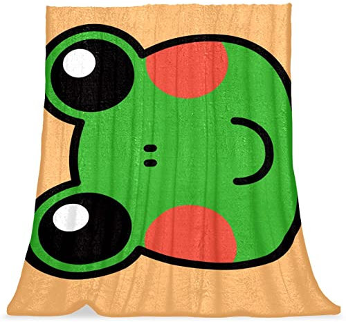 TBOUOBT Bettwäsche-Fleece-Decke, dekorativ für Schlafzimmer-Sofa-Boden,Frosch Tierkarikatur