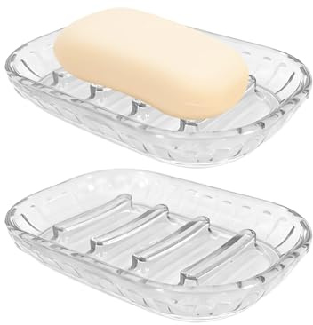2 Pack Soap Dish Holder for Bar Soap, Bathroom Soap Dishes Bar Soap Holder