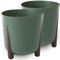 Pot de fleurs mat TULMERO, pot de fleurs en plastique, pot décoratif pour grandes et petites plantes, lot de 2 pots de fleurs, pots de fleurs, pots d'herbes aromatiques, (paquet de 2) vert, ø 30 cm