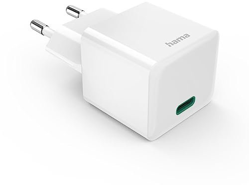 Hama Ladegerät, 30 Watt, USB C (Schnellladegerät mit Power Delivery, unterstützt Qualcomm Quick Charge 3.0, USB Ladegerät mit GaN-Technologie, für Handy z.B. iPhone, Tablet, Laptop, Ladeadapter) weiß
