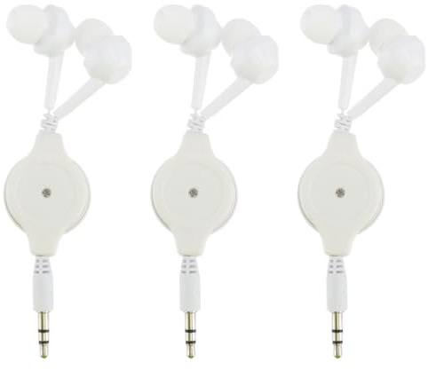 Hemobllo Auriculares estéreo de 3 Piezas a Auriculares estéreo con Sonido auditivo, MP reducción Dual, cómodos Reproductores Auriculares retráctiles/MP con Cable de micrófono Doble intrauditivo
