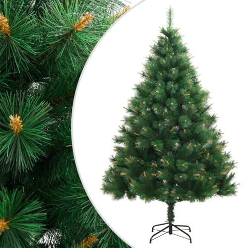 vidaXL Künstlicher Weihnachtsbaum, Christbaum mit realistischen Kieferspitzen aus PVC, Weihnachtsdekoration mit stabilem Ständer, Tanne 150 cm