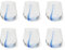 Excelsa Santorini Set mit 6 Wassergläsern, Dekor Hellblau, Glas, Fassungsvermögen 370 ml.