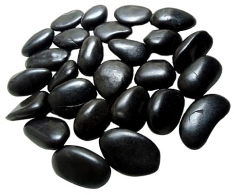 FOMIYES Galets Décoratifs pour Aquarium De Jardin Pierre Naturelle Noire 2 À 4 Cm 1 5 Kg Poli Brillant Robuste