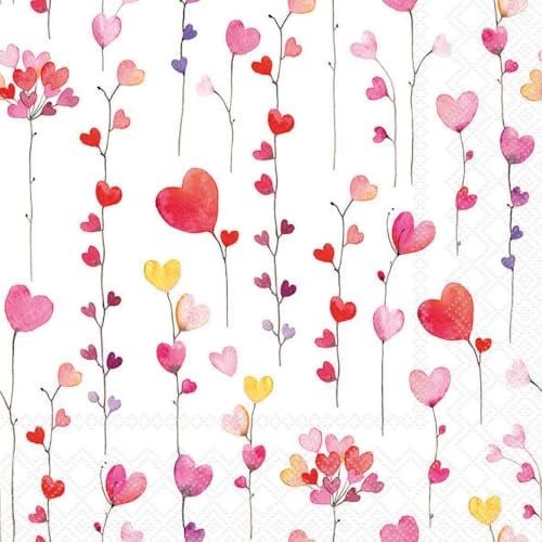 Ambiente Serviette Herz-Girlande 20 Stk. 33 cm 33 cm Papiermotiv