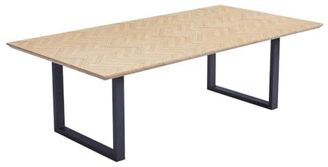 Home Deluxe Esstisch Eckig AVENCIA inkl. U-Fuß - 240 x 120 cm - Fishbone Oak | Küchentisch, Esszimmer, Esszimmertisch