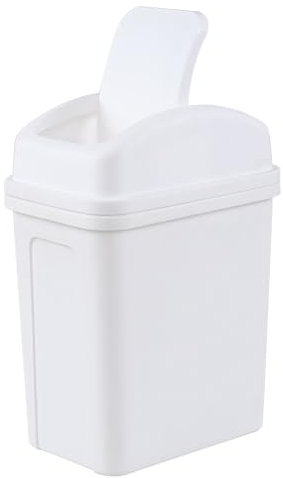 Zopnny Bathroom Bin Small Trash bin for Bathroom, Plastic Swing Top Waste Bin, 7Litre Rubbish Recycling Waste Paper Trash Can
